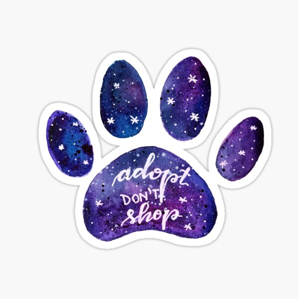 Item preview, Adopt don't shop galaxy paw - purple designed and sold by wackapacka.