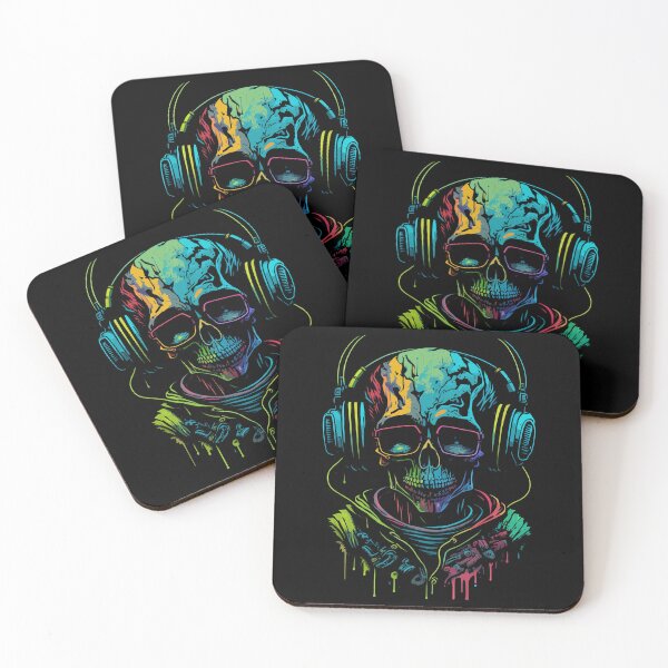 Artikelvorschau, Skull with Headphone Synthwave entworfen und verkauft von donpakundo19.