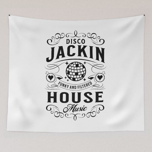 Item preview, DISCO JACKIN HOUSE MUSIC  - Funky & Filtered Vintage (black) designed and sold by Discothreadz.