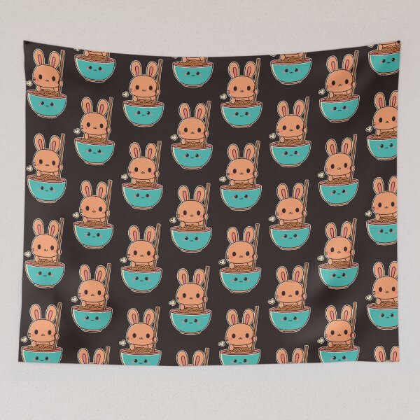 Item preview, Cute Kawaii Ramen Loving Bunny designed and sold by sleepgarden.