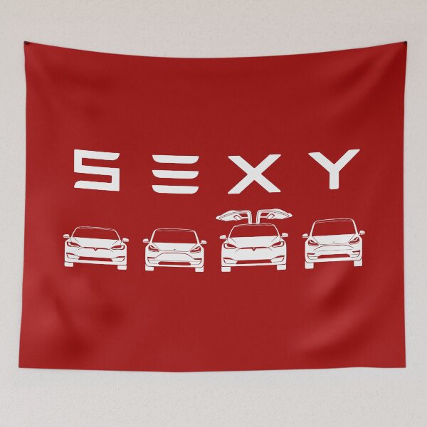 Item preview, Tesla Sexy Cars Red designed and sold by valrusc.