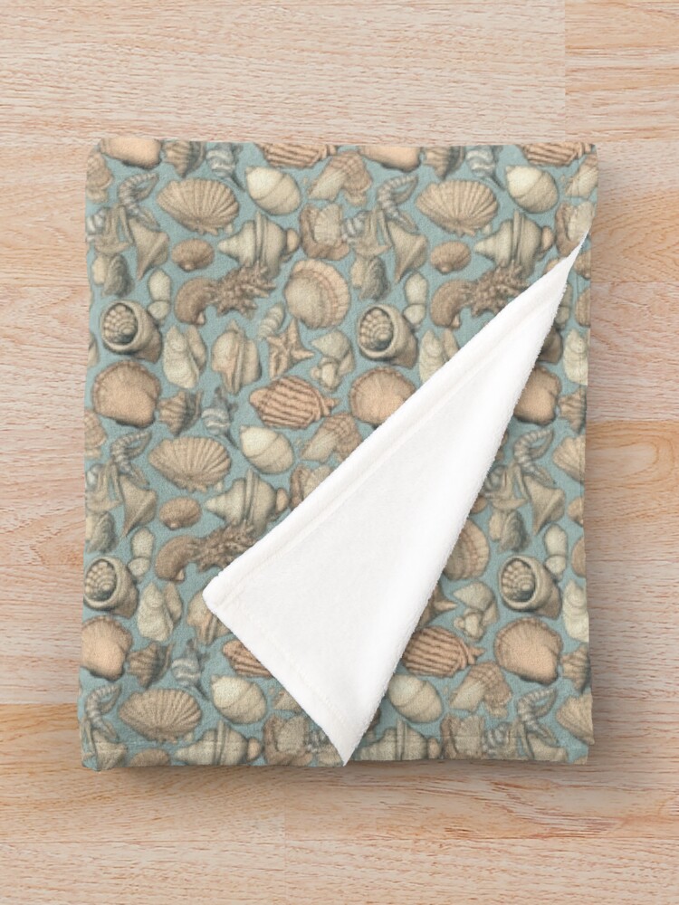 Thumbnail 3 of 6, Throw Blanket, Coastal seashells pattern designed and sold by PatternSummit.