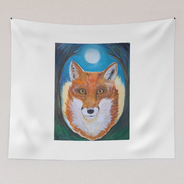 Item preview, Fox and moon designed and sold by Roselyn Snead.
