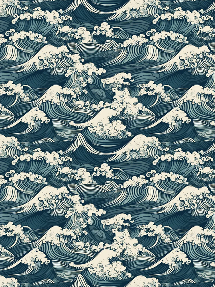 Thumbnail 5 of 5, iPhone Case, Japanese waves pattern designed and sold by PatternSummit.