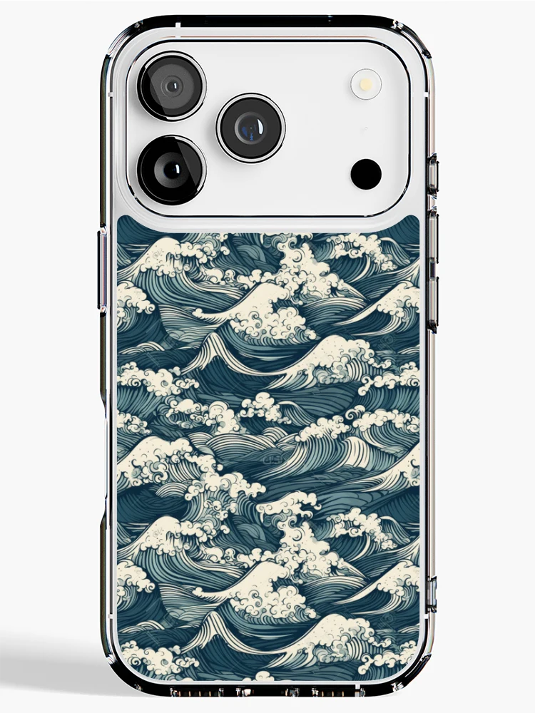 Thumbnail 1 of 5, iPhone Case, Japanese waves pattern designed and sold by PatternSummit.
