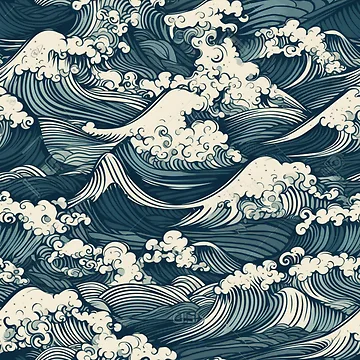 Artwork thumbnail, Japanese waves pattern by PatternSummit