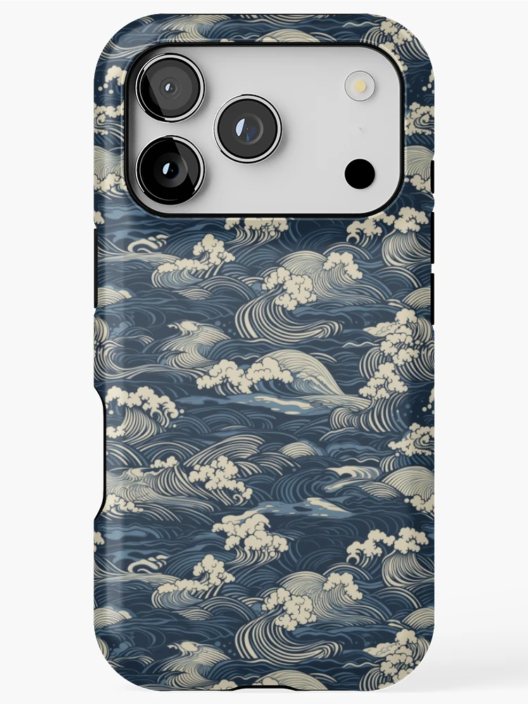 Thumbnail 1 of 4, iPhone Case, Japanese waves pattern designed and sold by PatternSummit.