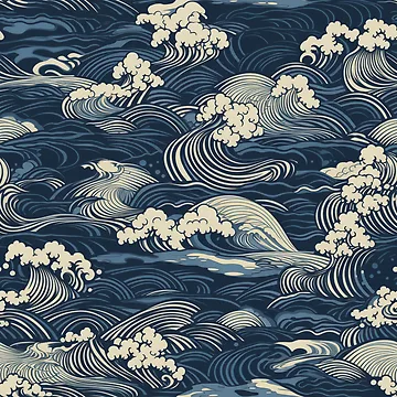 Artwork thumbnail, Japanese waves pattern by PatternSummit