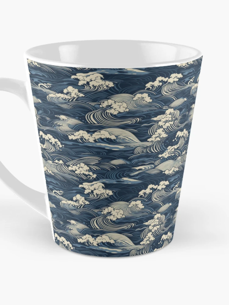 Thumbnail 3 of 4, Coffee Mug, Japanese waves pattern designed and sold by PatternSummit.