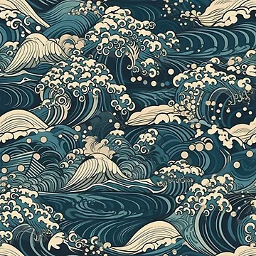 Artwork thumbnail, Japanese waves pattern by PatternSummit