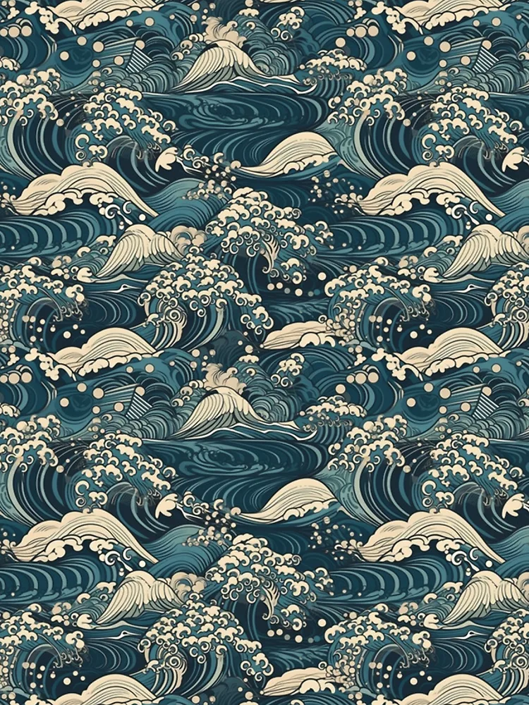 Thumbnail 4 of 4, Samsung Galaxy Phone Case, Japanese waves pattern designed and sold by PatternSummit.