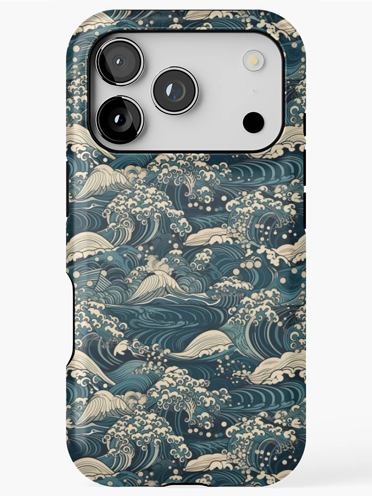 Thumbnail 1 of 4, iPhone Case, Japanese waves pattern designed and sold by PatternSummit.