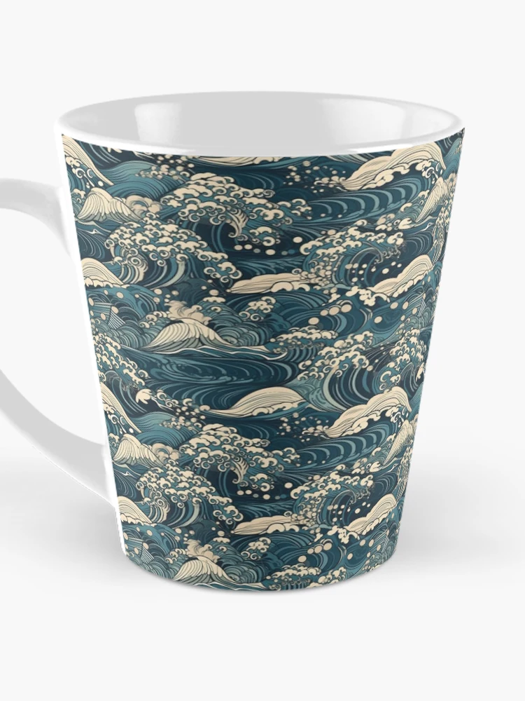 Thumbnail 3 of 4, Coffee Mug, Japanese waves pattern designed and sold by PatternSummit.