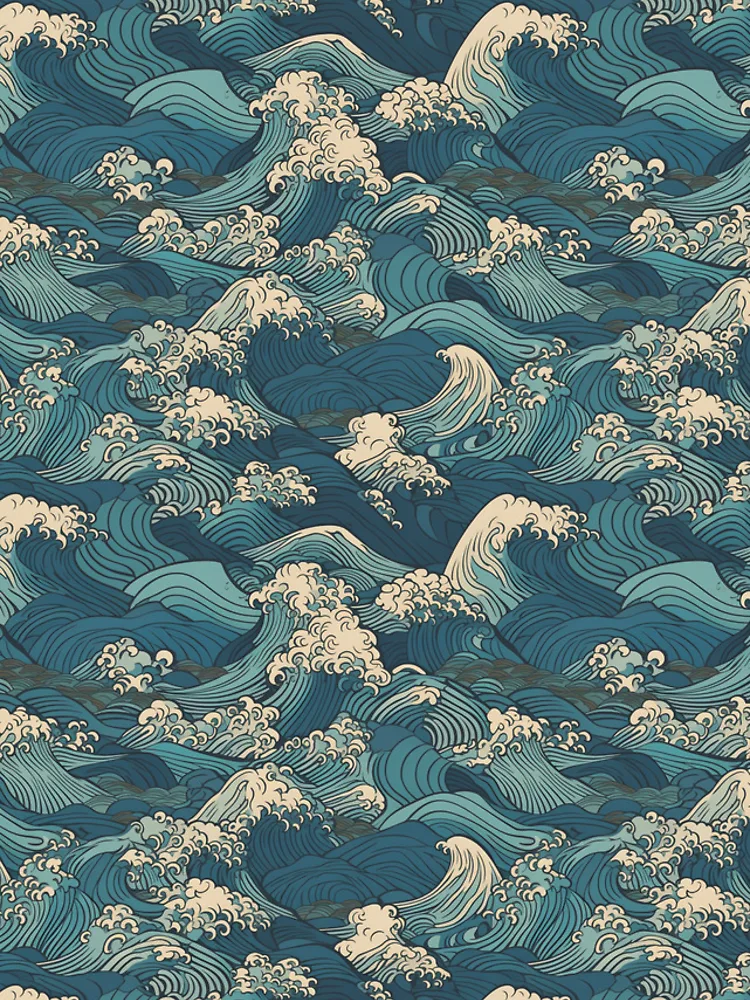 Thumbnail 4 of 4, iPhone Case, Japanese waves pattern designed and sold by PatternSummit.
