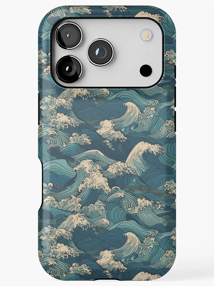 Thumbnail 1 of 4, iPhone Case, Japanese waves pattern designed and sold by PatternSummit.