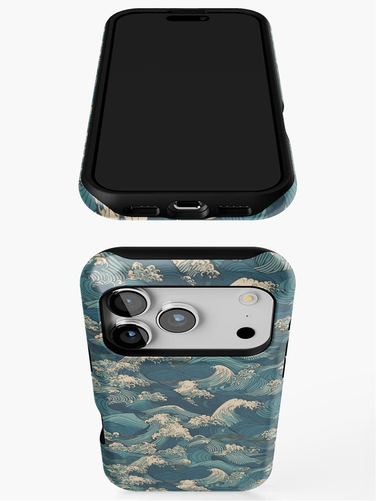 Thumbnail 3 of 4, iPhone Case, Japanese waves pattern designed and sold by PatternSummit.