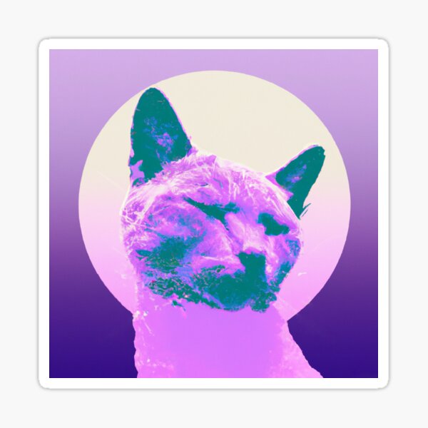 Pouting Grunge Cat Emoji - Cat Lover Gifts - Sticker