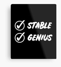 Stable Genius Check White Metal Print