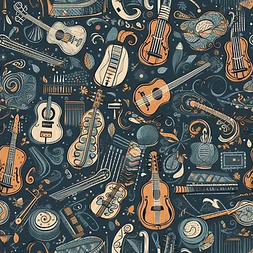 Artwork thumbnail, Musical notes pattern by PatternSummit