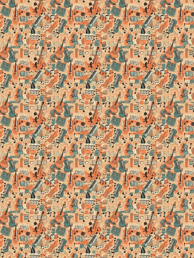 Thumbnail 4 of 4, Graphic T-Shirt, Musical notes pattern designed and sold by PatternSummit.