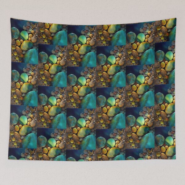 Item preview, Pointillism seaglass golden streams abstract designed and sold by Piotrek0001.