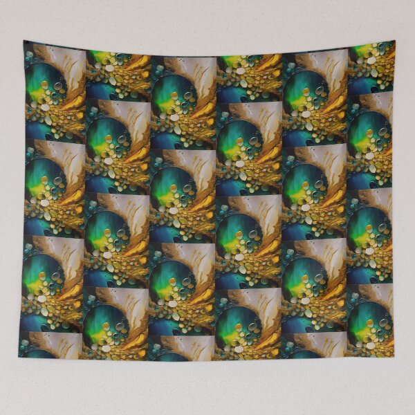 Item preview, Pointillism seaglass golden streams abstract designed and sold by Piotrek0001.