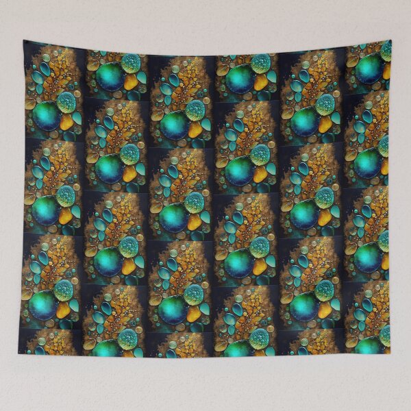 Item preview, Pointillism seaglass golden streams abstract designed and sold by Piotrek0001.