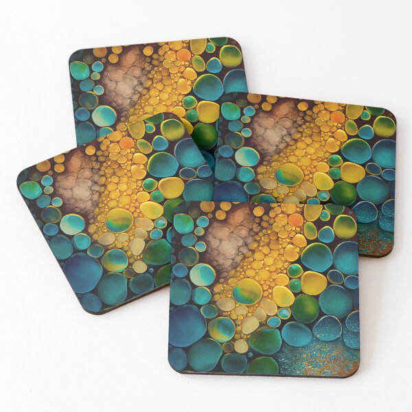 Item preview, Pointillism seaglass golden streams abstract designed and sold by Piotrek0001.