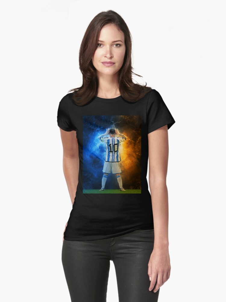 Women's V Neck Tee T Shirt Player Messi