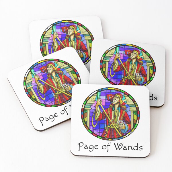 Item preview, Page of Wands - Stained Glass Design for T-shirt, stickers and other accessories designed and sold by Pixel Waite.