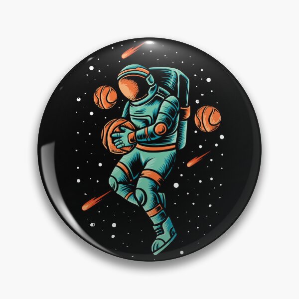 Item preview, Basketball in Space on Black | Astronaut designed and sold by KatsCanvas.