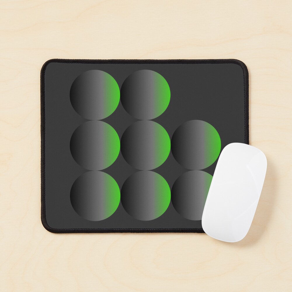 Green Gradient Spheres  Asymmetrical Circle Mouse Pad for Sale