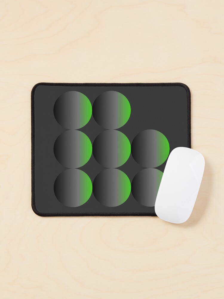 Green Gradient Spheres | Asymmetrical Circle | Mouse Pad