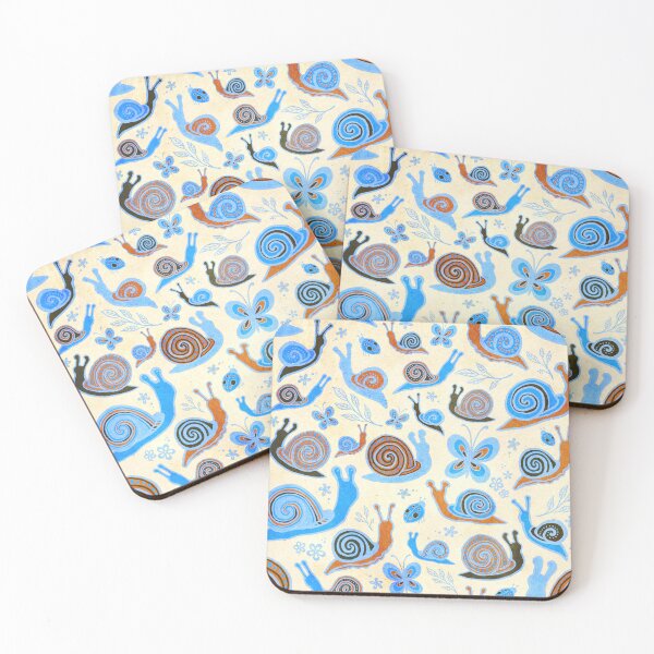 Item preview, Snail convention - blue and rust designed and sold by AprilAppleArt.