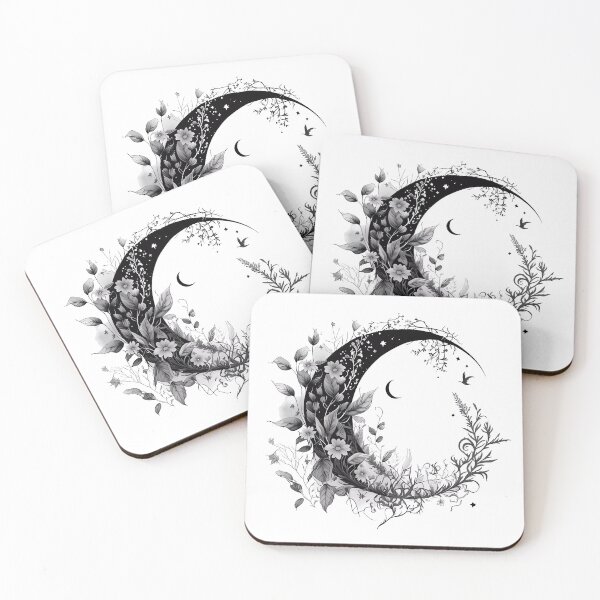 Item preview, Crescent moon with flowers designed and sold by SMILE88.