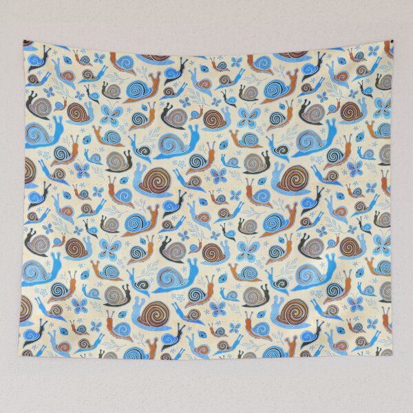 Item preview, Snail convention - blue and rust designed and sold by AprilAppleArt.