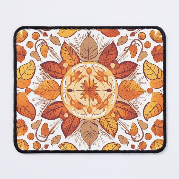Item preview, Autumn Leaves Flower Pattern Hand-drawn Handmade Kaleidoscope Circular designed and sold by harmoneer.