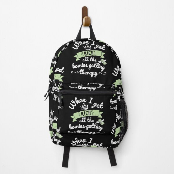 Item preview, When I Get Rich All The Homies Getting Therapy, Doodle, Funny Phrase Grunge designed and sold by Mimielitas-Shop.