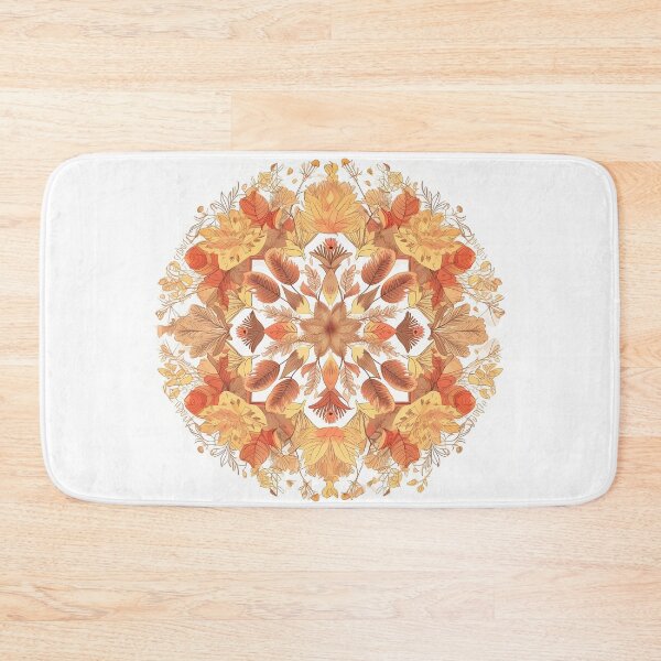 Item preview, Autumn Leaves Flower Pattern Hand-drawn Handmade Kaleidoscope Circular designed and sold by harmoneer.