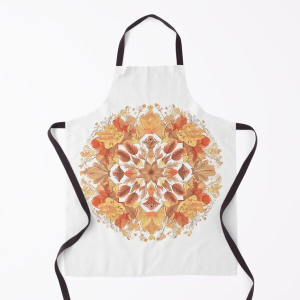 Item preview, Autumn Leaves Flower Pattern Hand-drawn Handmade Kaleidoscope Circular designed and sold by harmoneer.