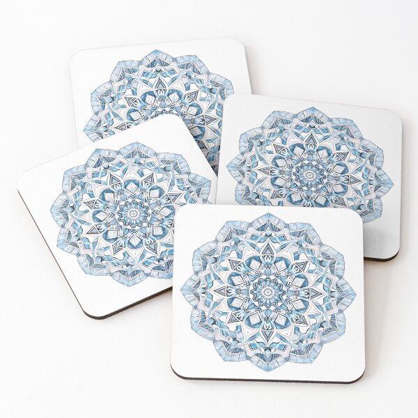 Item preview, Winter Snowflake Flower Pattern Hand-drawn Handmade Kaleidoscope Circular designed and sold by harmoneer.