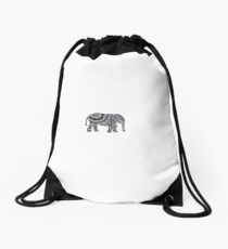 elephant art Drawstring Bag