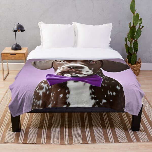 Item preview, Brown German Shorthaired Pointer Wearing a Purple Bowtie designed and sold by Bohoandmandala.