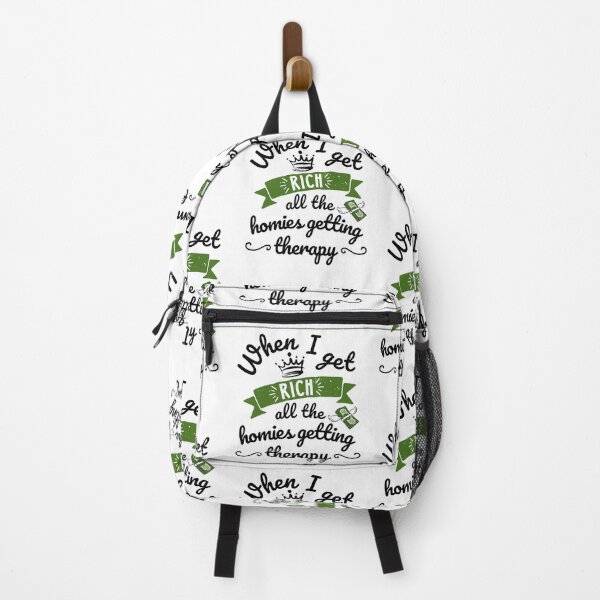 Item preview, When I Get Rich All The Homies Getting Therapy, Doodle, Funny Phrase Grunge designed and sold by Mimielitas-Shop.