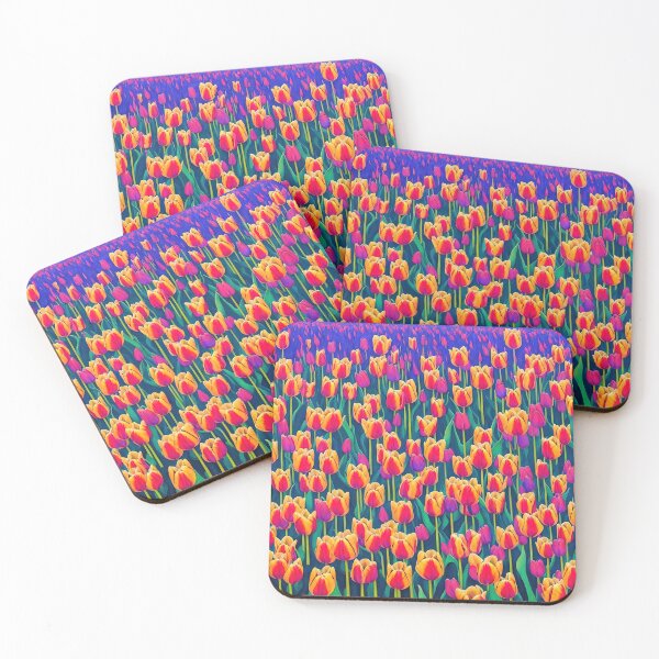 Item preview, Beautiful Tulip Pattern - Spring / Summer Themed Throw Pillow designed and sold by Sowari-Pillows.