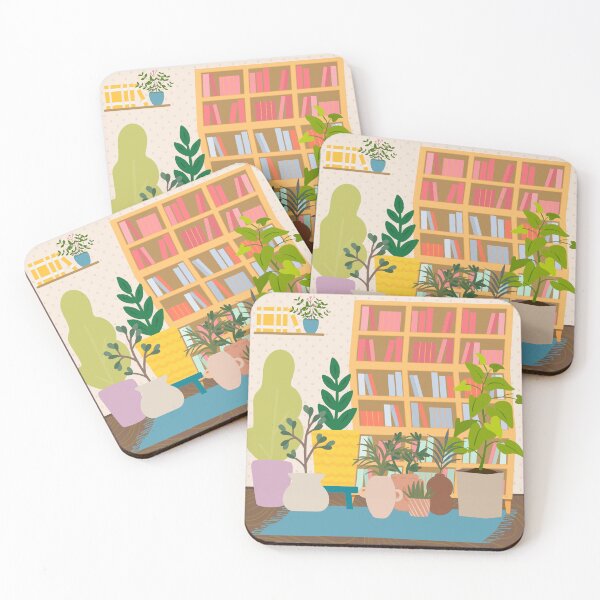 Item preview, Library and plants illustration  designed and sold by Kimchi-style-.
