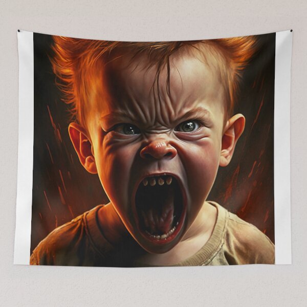 Item preview, Funny screaming kid art designed and sold by Simone Davino.