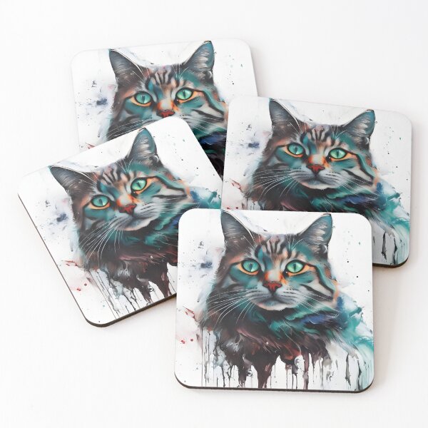Item preview, Ice Cat Portrait #18 designed and sold by mrbribe.
