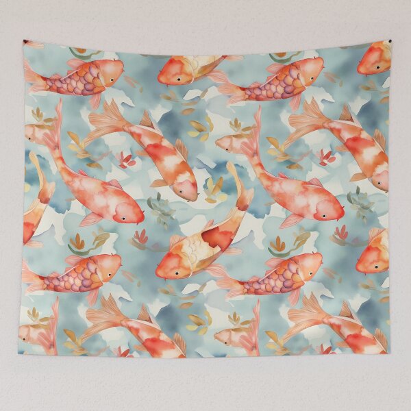 Item preview, Koi fish pattern, red and blue designed and sold by Kenneth Heiss.