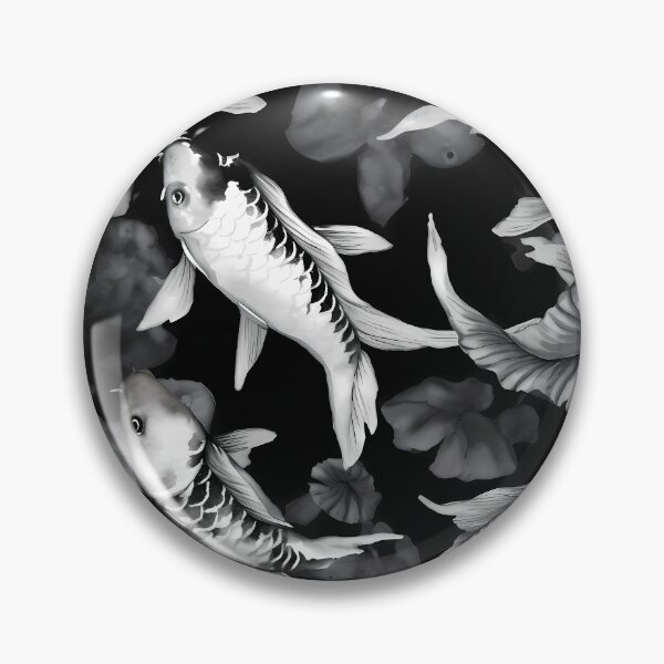 Item preview, Koi fish pattern, black and white designed and sold by Kenneth Heiss.